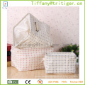 Foldable Square New Multi-colored 100% Natural Linen Cotton Fabric Storage Bins Storage Baskets Organizers for Shelves Desks